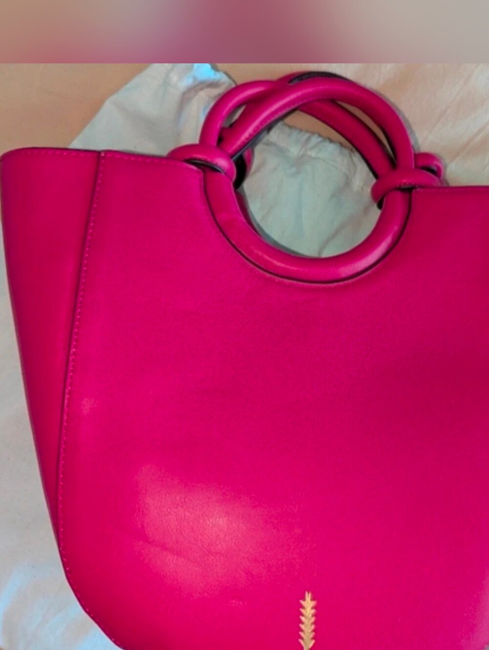 Thacker New York Clare Sm Leather Shopper Bag, Berry Color , NWT